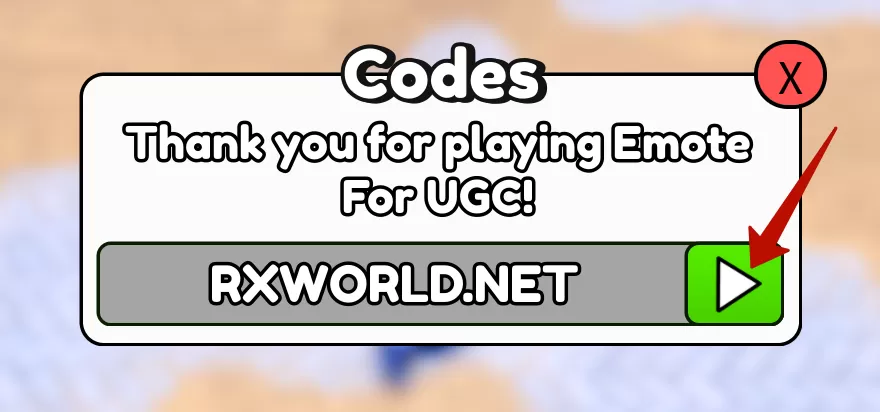 Куда вводить коды в Emote For UGC?